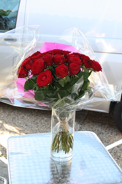 Les roses à mon arrivée à l'hôtel, merci mon chéri
