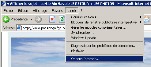 Sous Internet Explorer :