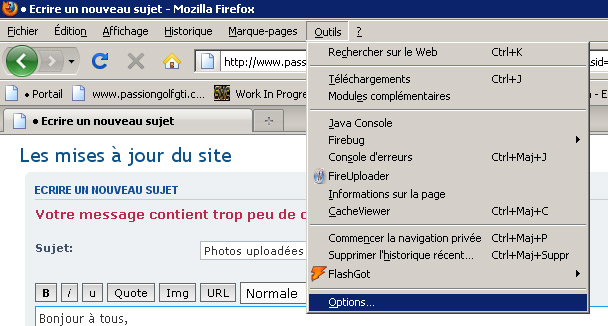 Sous Firefox :