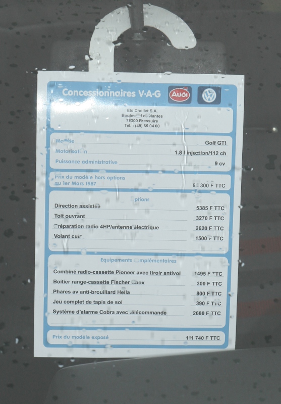 ... avec une très jolie étiquette de concession! Bravo à Madame!