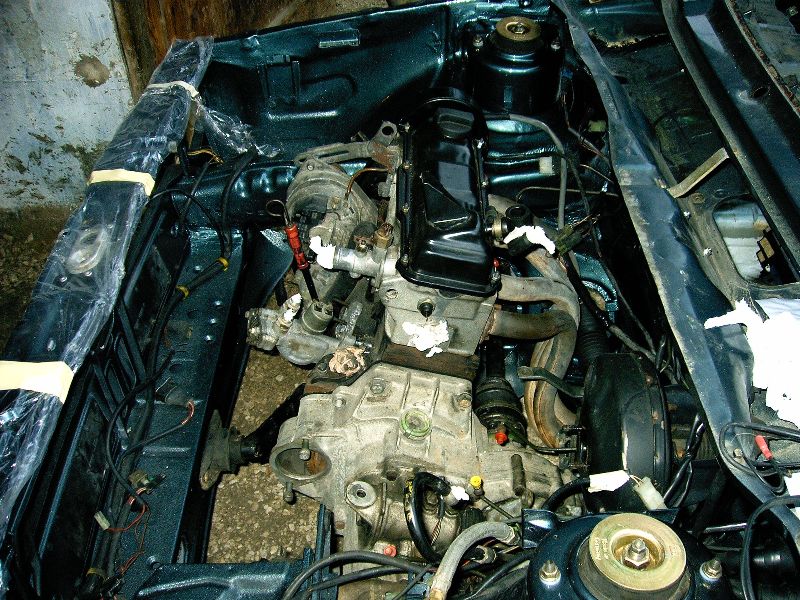 mise en place moteur apres peinture de la partie avant