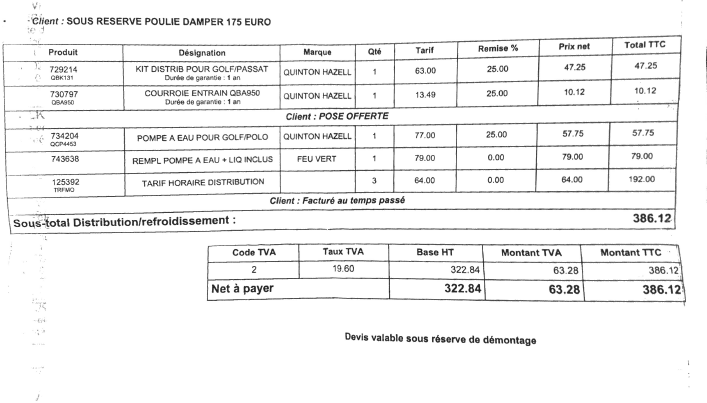 DEVIS FEU VERT